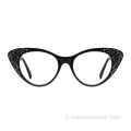 Bicchieri da cornice ottica acetato con strass da donna